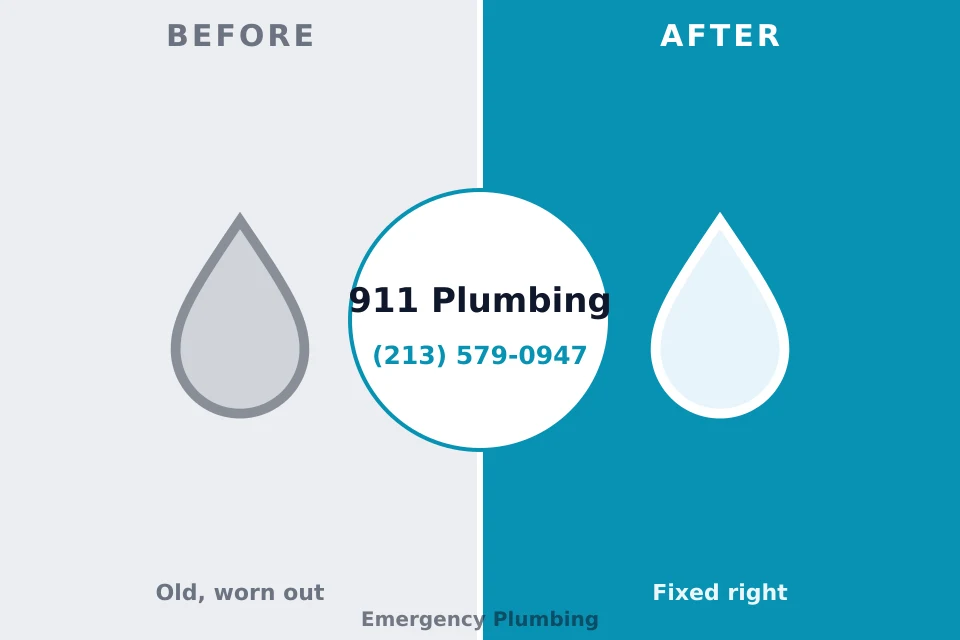 Before and after: plumbing repair Racine, OH